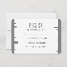 Modern bröllop OSA med fågelbark Kort