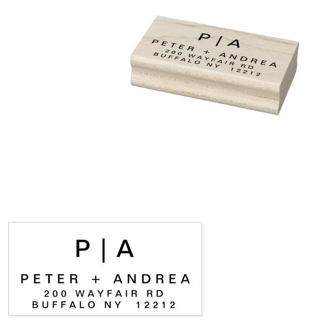 Modern Bröllop par Adress Stämpel (Stämplad)