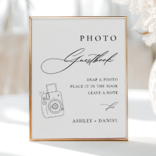 Modern Bröllop Photo Guestbook Poster