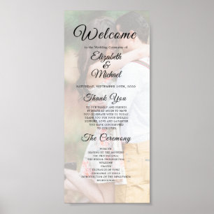 Modern Bröllop Photo Overlay Elegant Program Poster