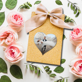 Modern Bröllop Photo Tack Hjärtformat Klistermärke