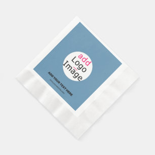 Modern Bröllop Promo Anpassade Dusty Blue Pappersservett