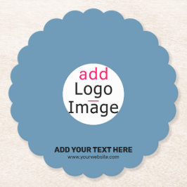 Modern Bröllop Promo Anpassade Dusty Blue Underlägg Papper