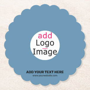 Modern Bröllop Promo Anpassade Dusty Blue Underlägg Papper