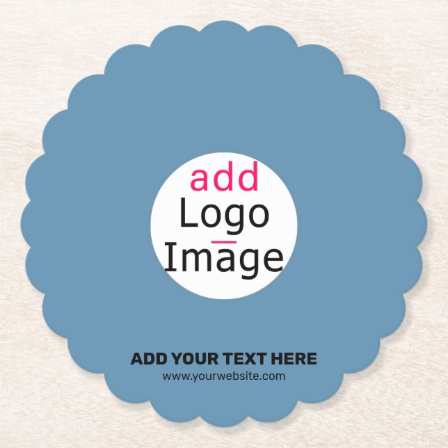 Modern Bröllop Promo Anpassade Dusty Blue Underlägg Papper (Framsida)