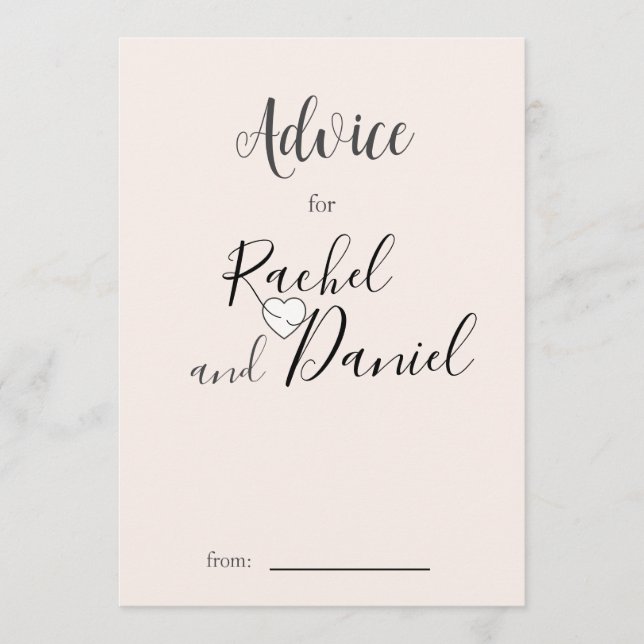 Modern Bröllop Rådkort (Framsida)