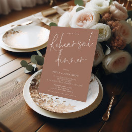 Modern Bröllop Rehearsal Dinner Soft Brown Inbjudningar