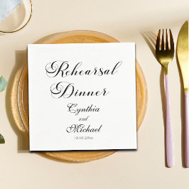 Modern Bröllop Rehearsal-middag för skript Pappersservett