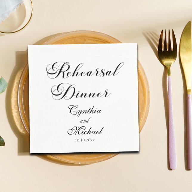 Modern Bröllop Rehearsal-middag för skript Pappersservett (Skapare uppladdad)