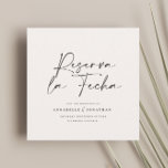 Modern bröllop Reserva la Fecha-gräddsvart Spara Datumet<br><div class="desc">Modern typisk typografi fet bröllop Reserva la Fecha-kort. Med modern elegant,  typografi och strimlad bakerdesign. Färg kan anpassas.</div>