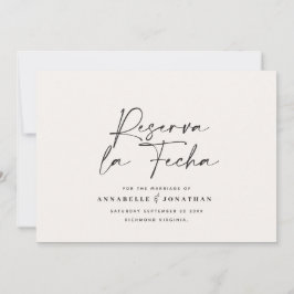 Modern bröllop Reserva la Fecha-gräddsvart Spara T Spara Datumet