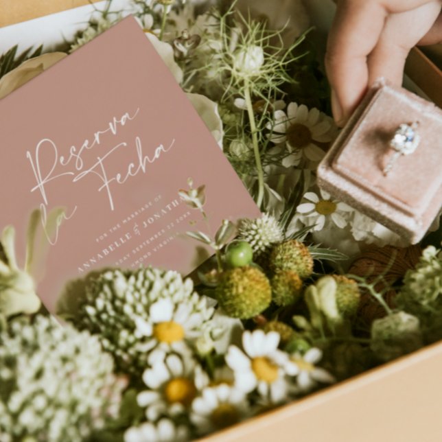 Modern bröllop Reserva la Fecha terracotta Spara Datumet (Skapare uppladdad)