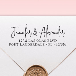 Modern Bröllop Returadress Calligraphy-skript Självfärgande Stämpel