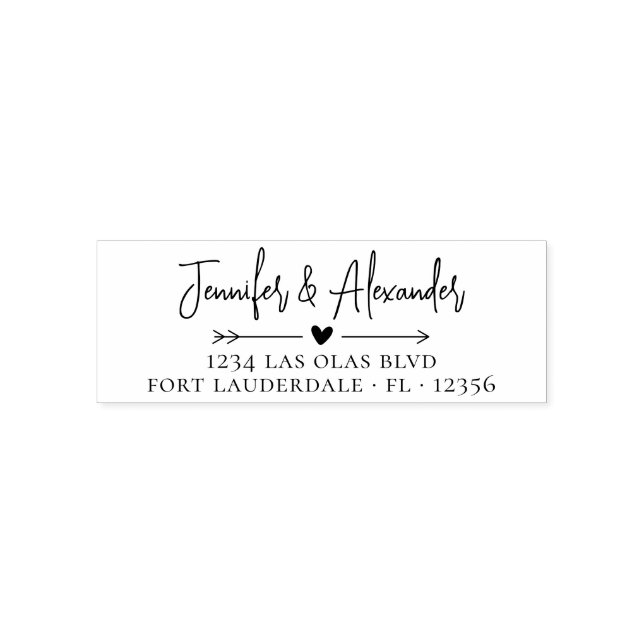 Modern Bröllop Returadress Calligraphy-skript Självfärgande Stämpel (Design)