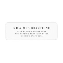 Modern Bröllop Returadress