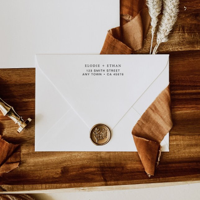 Modern Bröllop Returadress Rubber Frimärke minimal Stämpel (Skapare uppladdad)