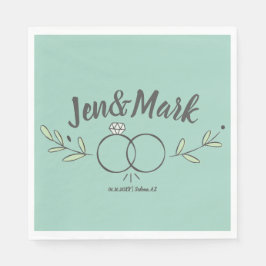 Modern Bröllop Ring Doodle Pappersservett