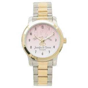 Modern Bröllop Rosa Dripping Glitter Armbandsur