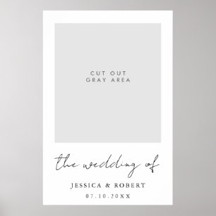 Modern Bröllop Selfie Photo Booth Ram Poster