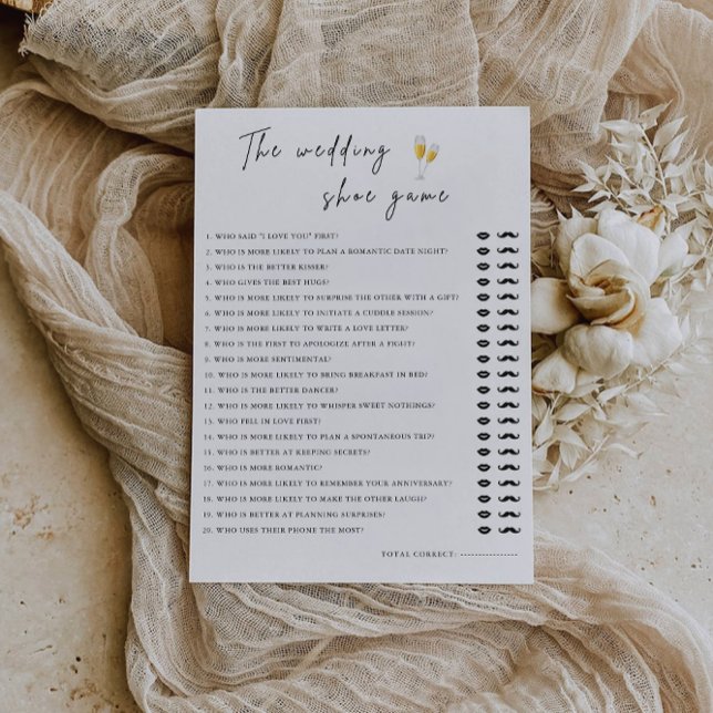 Modern Bröllop Shoe-spelmall, Inbjudningar (Modern Wedding Shoe Game Template, Invitation)