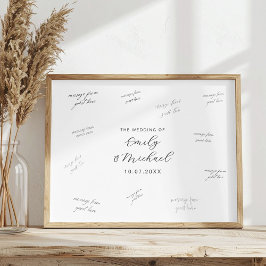 Modern Bröllop Signatur Gästbok Poster