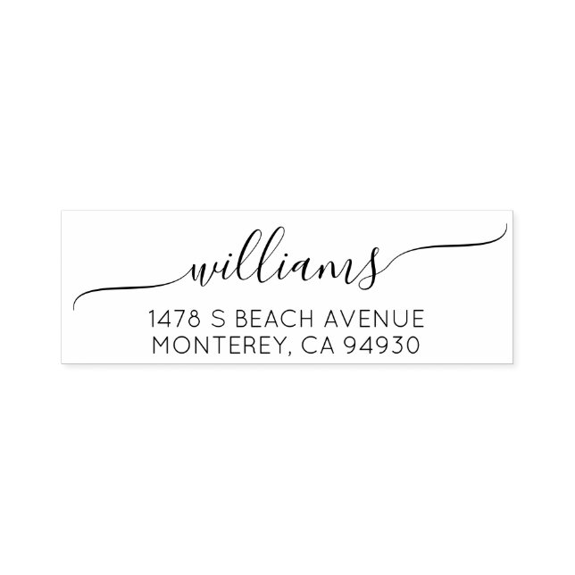 Modern Bröllop-skript Namn & Returadress Självfärgande Stämpel (Design)