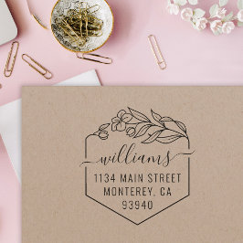 Modern Bröllop-skript Namn & Returadress Självfärgande Stämpel