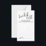 Modern Bröllop-skriptlista Rådkort<br><div class="desc">Lägg till en personlig beröring till bröllop med ett modernt bröllop-hakerkort för skript. Det här kortet har en titel i ett svart modernt calligraphy font stil och detaljer i ett svart modernt sans serif font stil på vit bakgrund.</div>