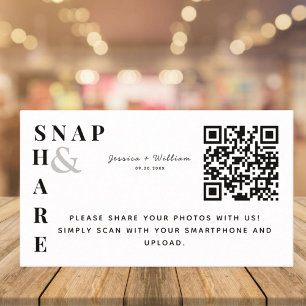 Modern Bröllop-snapin-modul och QR-kodtecken Tilläggskort