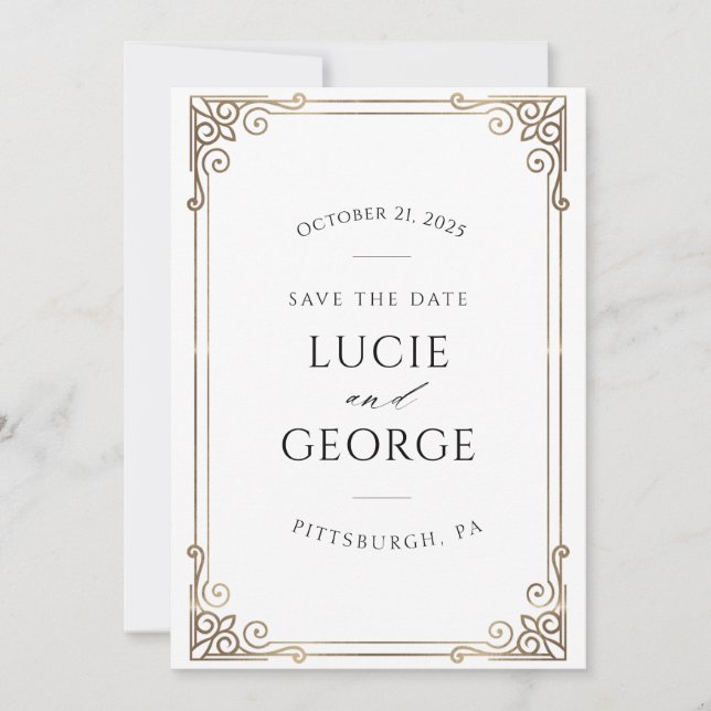 Modern Bröllop spara datum (Framsida)