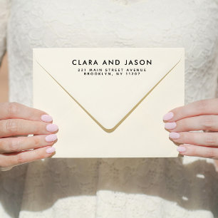 Modern Bröllop spara datum-familjens Returadress Självfärgande Stämpel