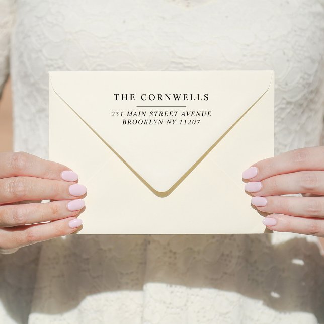 Modern Bröllop spara datum-familjens Returadress Självfärgande Stämpel (Skapare uppladdad)