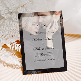 Modern Bröllop spara datum | Foto med överlägg Datumet