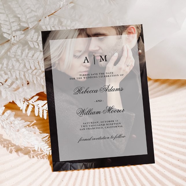 Modern Bröllop spara datum | Foto med överlägg Spara Datumet (Skapare uppladdad)