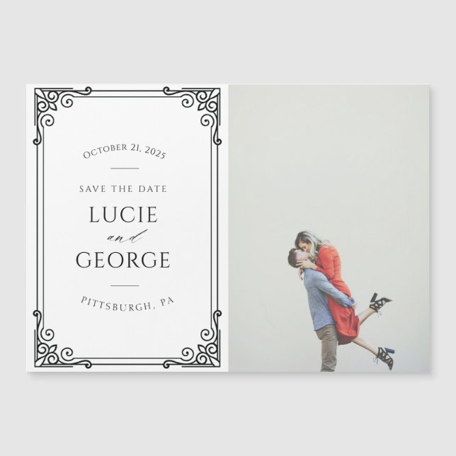 Modern Bröllop spara datum Magnet (Framsida)