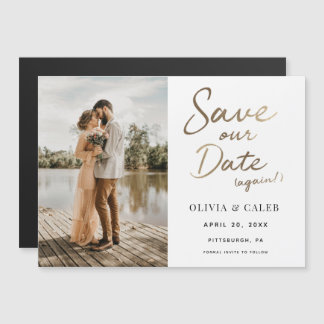 Modern Bröllop Spara vår Datum igen Magnetic Magnetisk Inbjudningskort