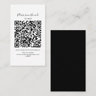 Modern Bröllop Svar QR Kod Bifogad Kort