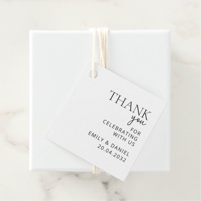 Modern bröllop Tack Gåvor Etiketter (På plats)