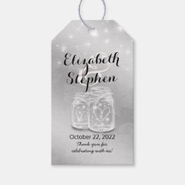 Modern Bröllop Tack Mason Burk String Ljus Presentetikett