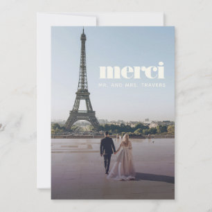 Modern Bröllop Tack   Merci-kort Kort