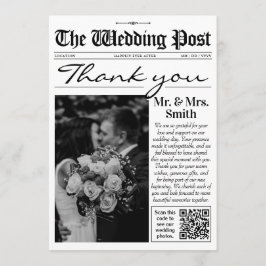 Modern Bröllop Tackkort, Bröllops Tidning Tack Kort