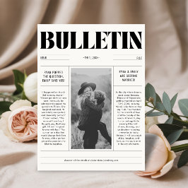 Modern Bröllop-tidning Spara datumfotokort Datumet