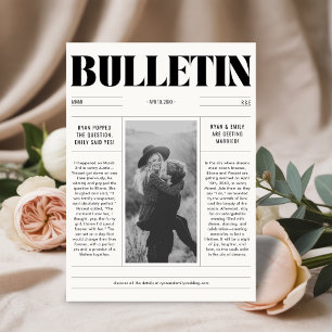 Modern Bröllop-tidning Spara datumfotokort Datumet