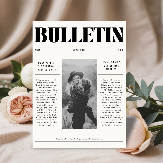 Modern Bröllop-tidning Spara datumfotokort Spara Datumet (Skapare uppladdad)