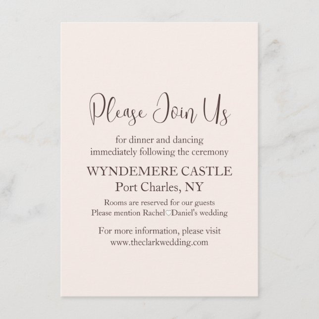 Modern Bröllop Tilläggskort (Framsida)