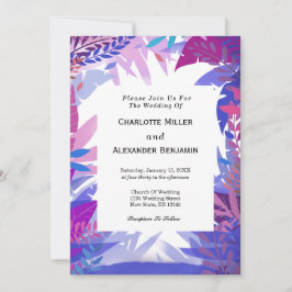 Modern Bröllop Tropical Watercolor Löv Inbjudningar