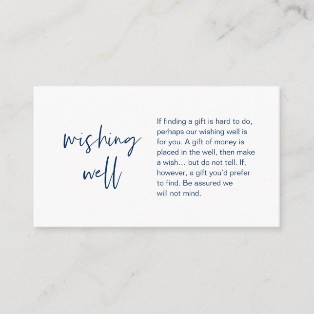 Modern Bröllop Wishing well, Money-gåva Tilläggskort (Framsida)