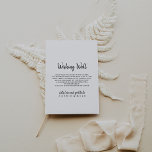 Modern Bröllop Wishing well Tilläggskort<br><div class="desc">Detta moderna bröllop som vill ha ett väl inkapslat kort är en perfekt för ett rustiskt bröllop. Den enkla och elegant designen har skript av typen klassisk och finare i svartvitt.</div>