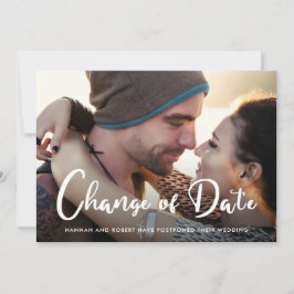 Modern Bröllops Försening Datumändring Foto Meddelande
