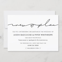 Modern bröllops nya planer datum uppdatering medde inbjudningar